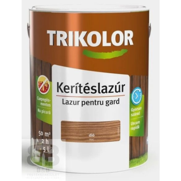 TRIKOLOR KERÍTÉSLAZÚR DIÓ 5 L