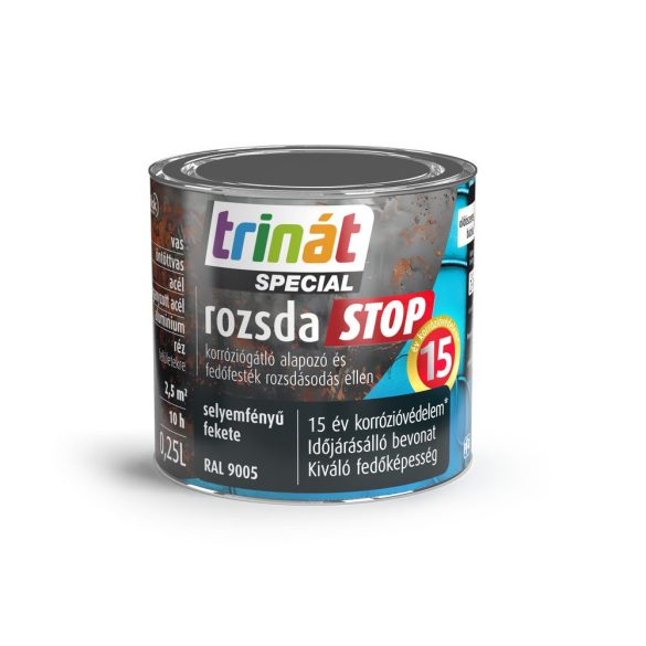 Trinát Rozsdastop Selyemfényű 9005 Fekete 0,25l