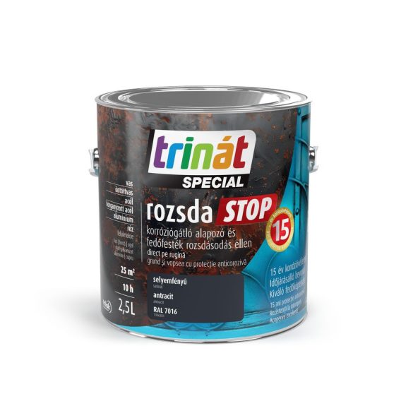 Trinát Rozsdastop Selyemfényű 7016 antracit 2,5l