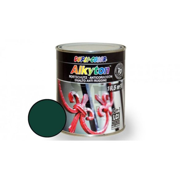 Alkyton fedő és korróziógátló alapozó egyben selyemfényű festék kenhető moszatzöld RAL 6005 0,75l
