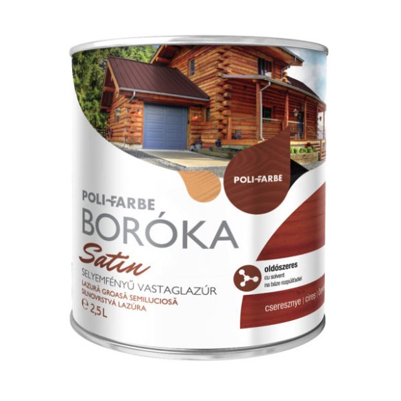 Poli-Farbe Boróka Satin Lazúr Cseresznye 2,5L