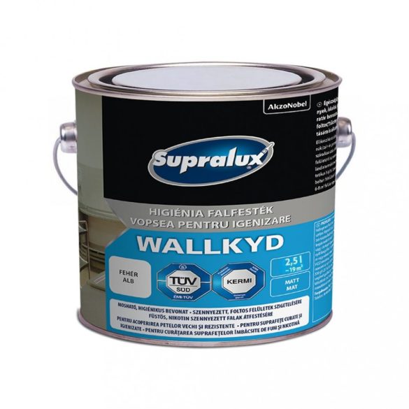 Supralux Wallkyd higiéniai beltéri falfesték fehér 2,5L
