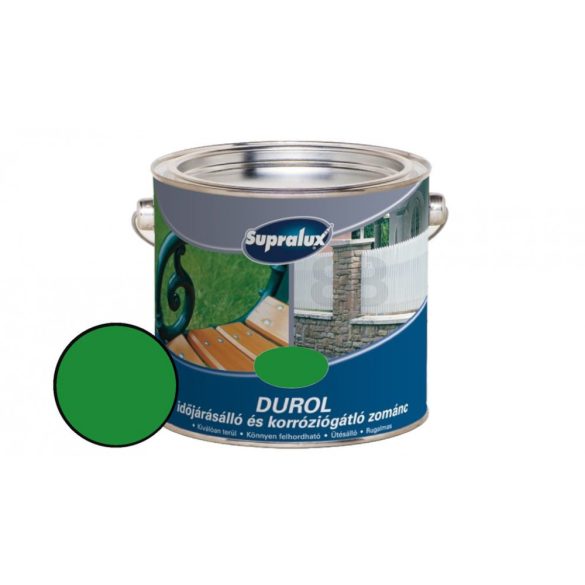 Supralux Durol időjárásálló és korróziógátló zománc zöld 2,5 L