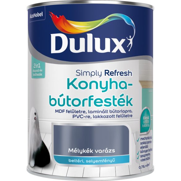 Dulux konyhabútorfesték 0,75l mélykék varázs