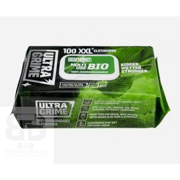 Ultragrime Pro Nedves törlőkendő 38*25cm 100db/csomag  zöld